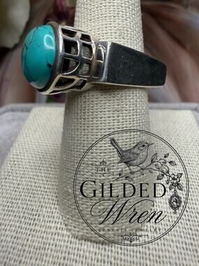 Rare 2005 Silpada R0786 Sterling Silver Turquoise Ring Sz 8 Retired Statement